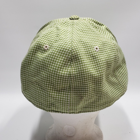 Legna Fitted Cap with NY Logo Green Houndstooth Pattern Size Medium 58cm - Picture 4 of 12